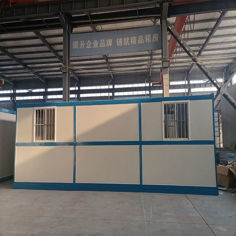 Situs Konstruksi Portabel Baja Galvanis OEM Gudang Kantor Dengan Perbatasan Kamar Mandi Canblue