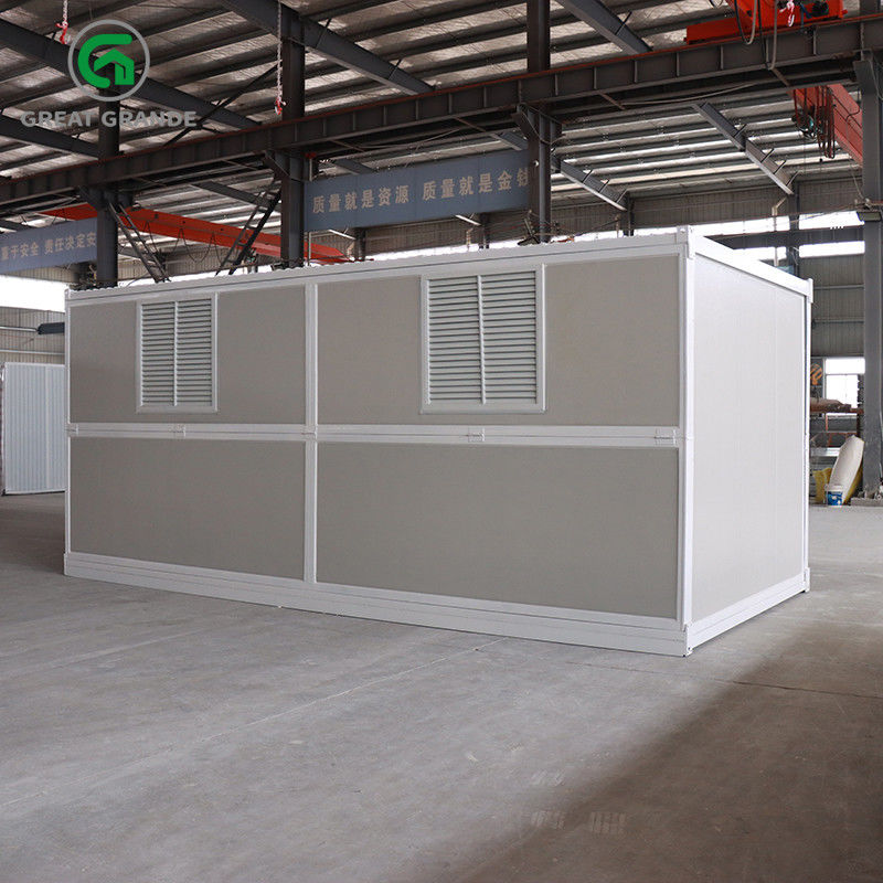 Satu Sisi Dinding Pintu Ganda Prefab Lipat Rumah Kontainer Bingkai Integral Pelapis Pelindung