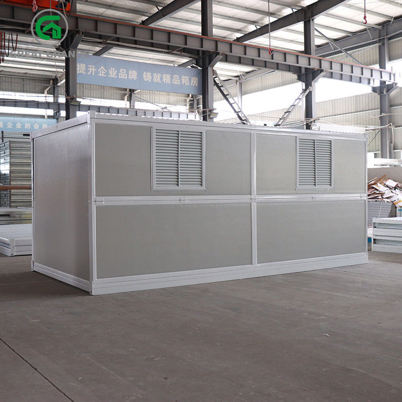 Satu Sisi Dinding Pintu Ganda Prefab Lipat Rumah Kontainer Bingkai Integral Pelapis Pelindung