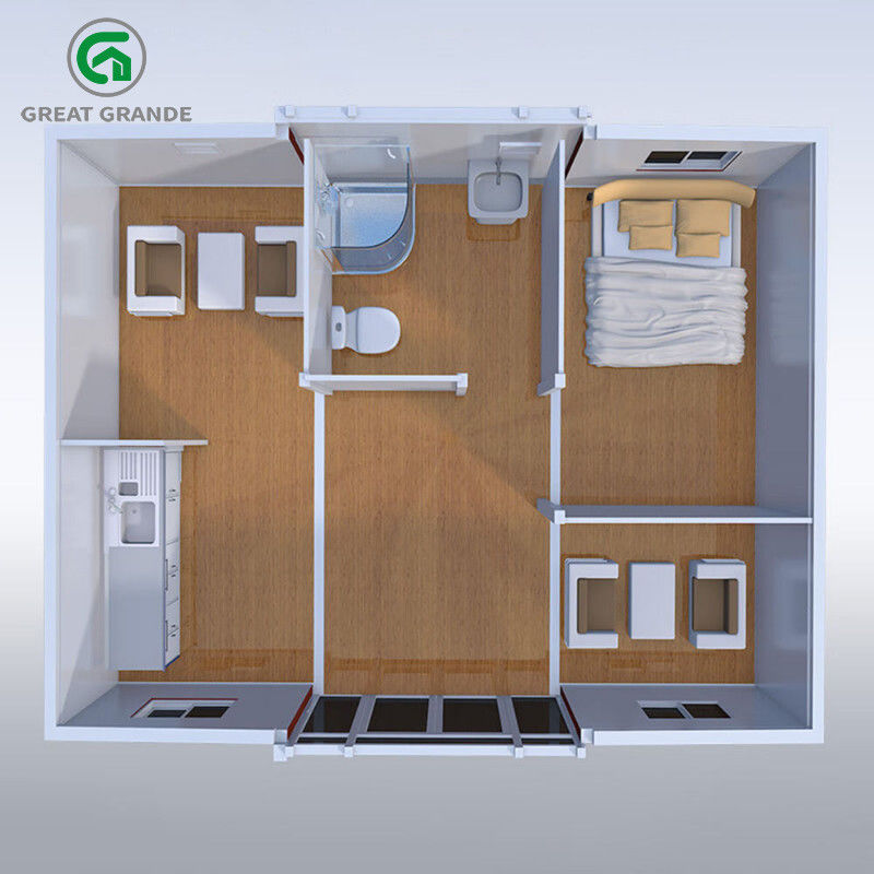 Rumah Kontainer Kosong 20ft Yang Dapat Diperluas 3 Dalam Satu Townho Modular Dijual Ke Dakar