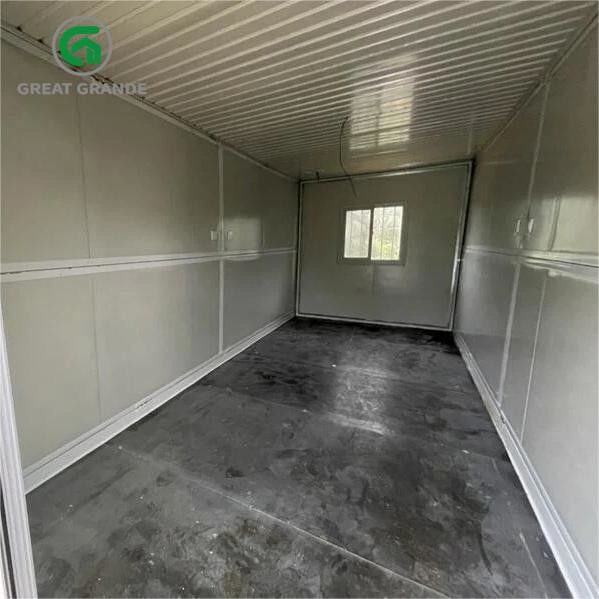 Rumah Kontainer Lipat Prefab Customized Pintu Kaca Baja Dinding Biru Tersedia Untuk Sewa