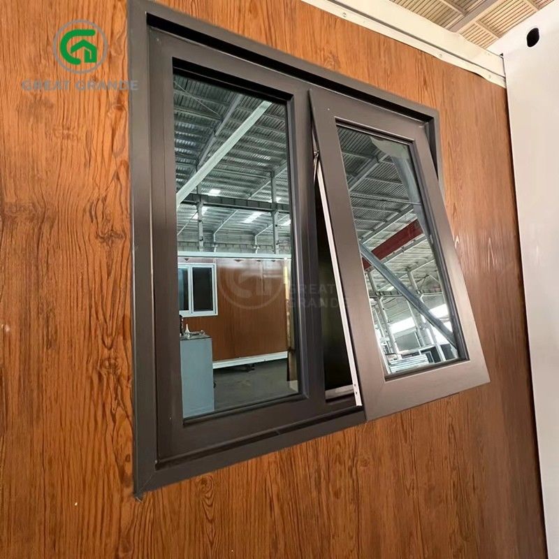 20ft Lipat Rumah Kecil Produsen Pintu Kaca Brown sepuluh menit membangun rangka baja galvanis