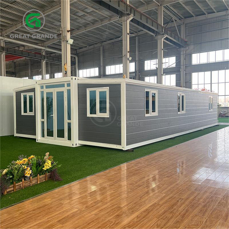 40ft Expandable Container Shelter Frame putih Panel dinding abu-abu Jembatan pecah Pintu aluminium