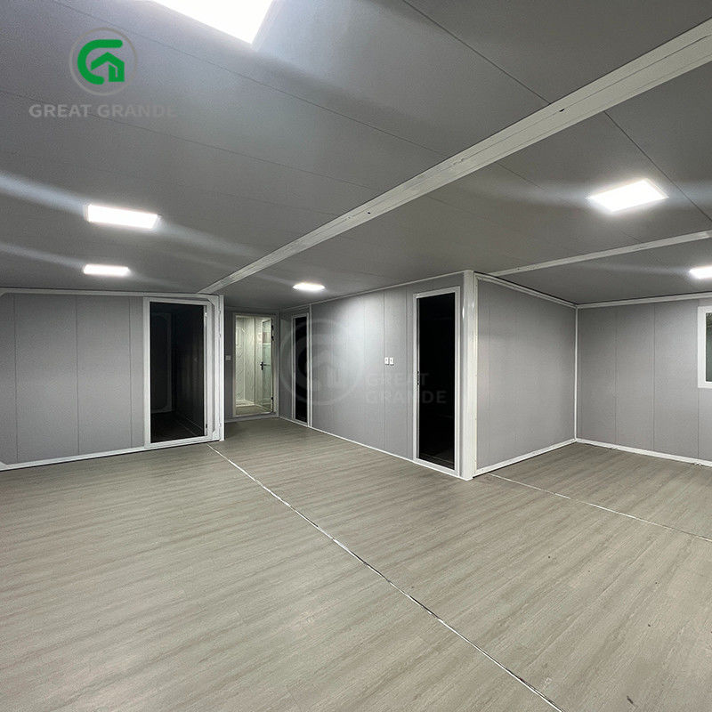 40ft Expandable Container Shelter Frame putih Panel dinding abu-abu Jembatan pecah Pintu aluminium