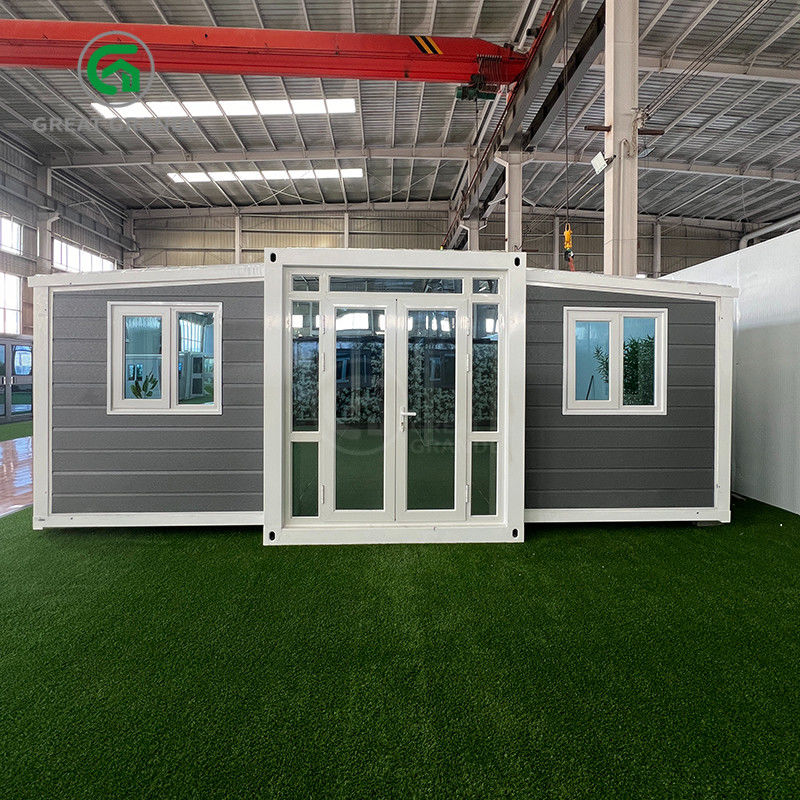 40ft Expandable Container Shelter Frame putih Panel dinding abu-abu Jembatan pecah Pintu aluminium