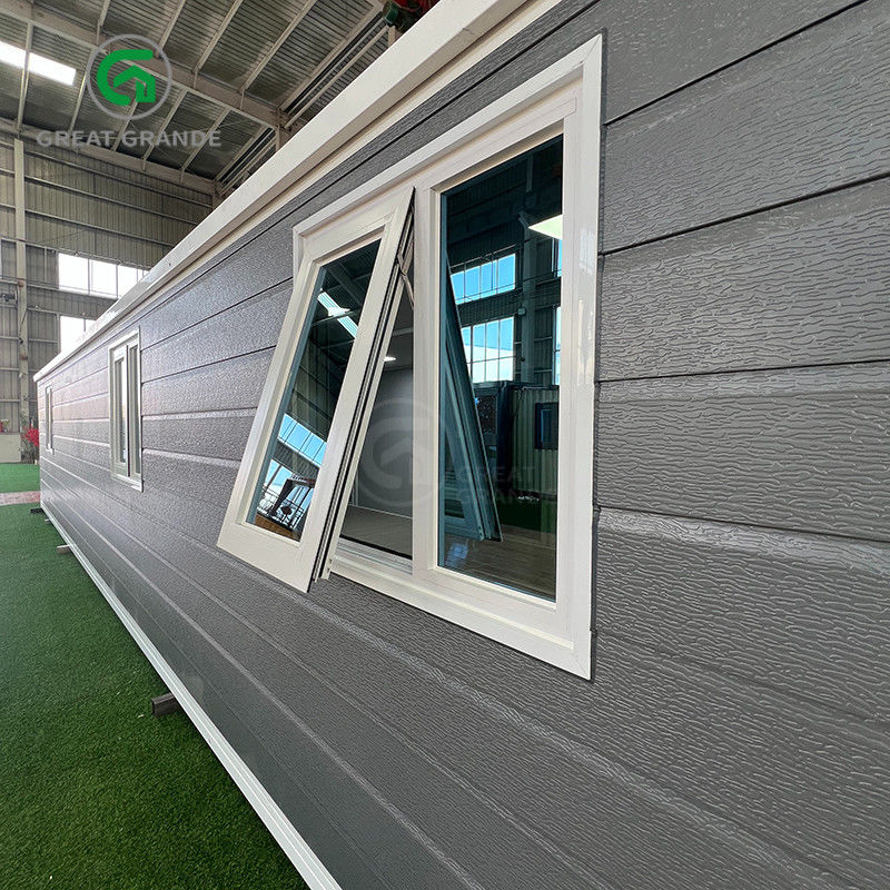 40ft Expandable Container Shelter Frame putih Panel dinding abu-abu Jembatan pecah Pintu aluminium