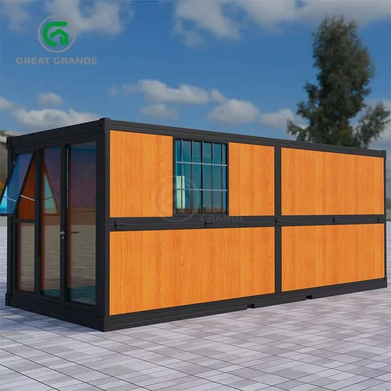 20ft Lipat Rumah Portable Produsen Lipat Bunk Tempat Tidur Kayu Panel Gandum Rock Wool Board