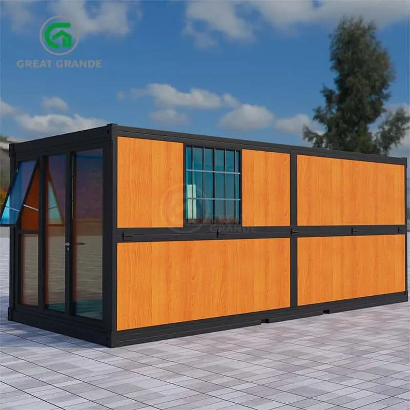 20ft Lipat Rumah Portable Produsen Lipat Bunk Tempat Tidur Kayu Panel Gandum Rock Wool Board