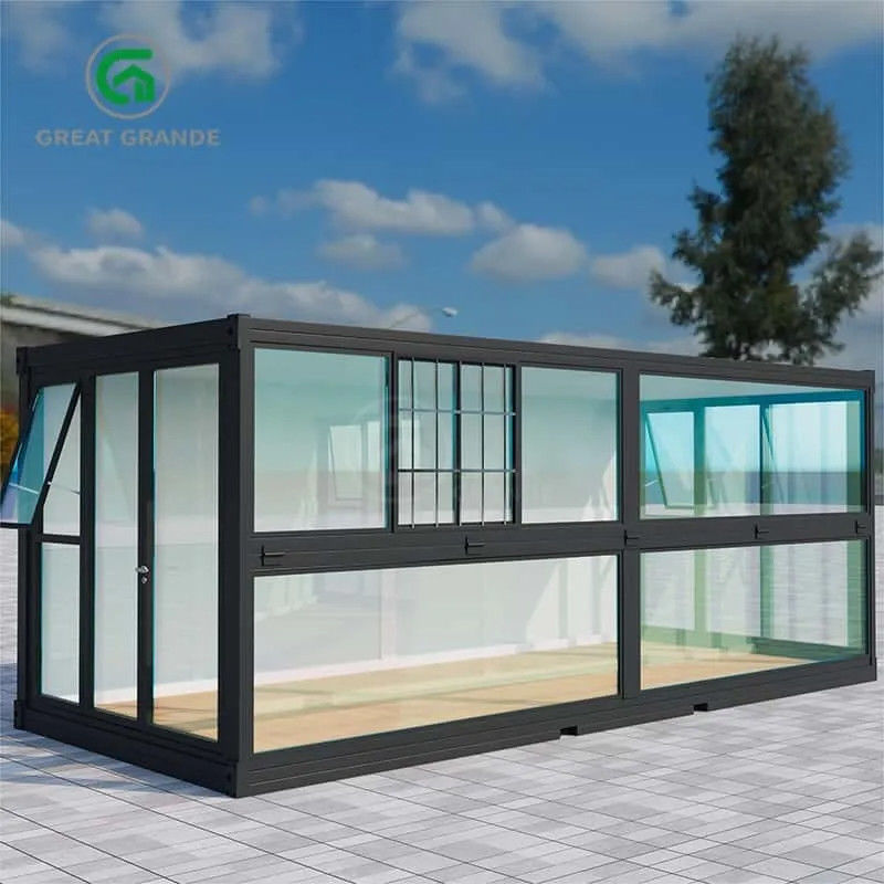 20ft Lipat Rumah Portable Produsen Lipat Bunk Tempat Tidur Kayu Panel Gandum Rock Wool Board