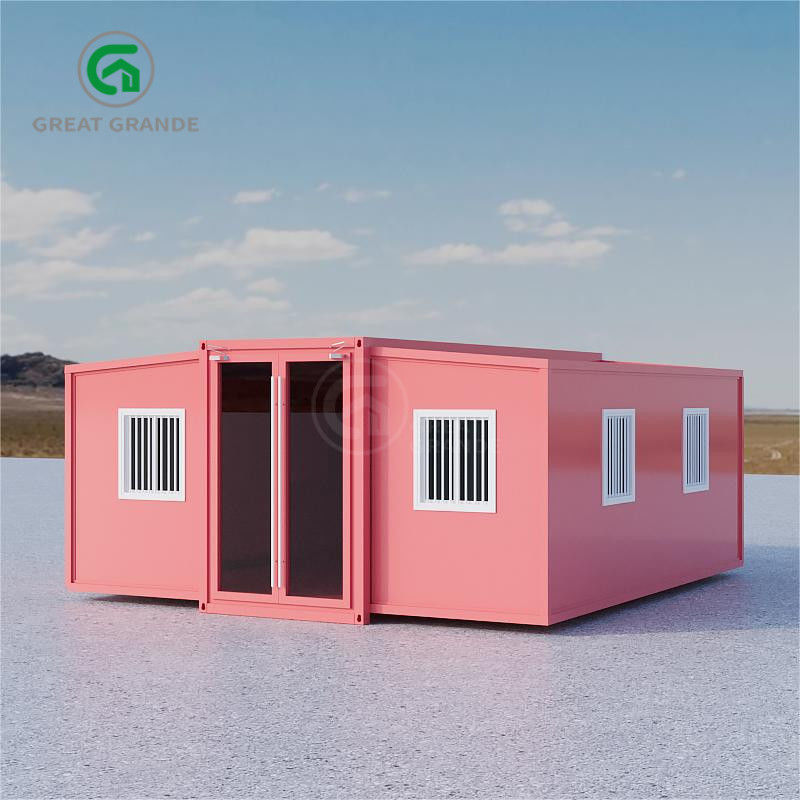 5600 mm * 6300 mm * 2250 mm Ruang dalam 2 kamar tidur Kontainer Prefab Rumah dengan toilet