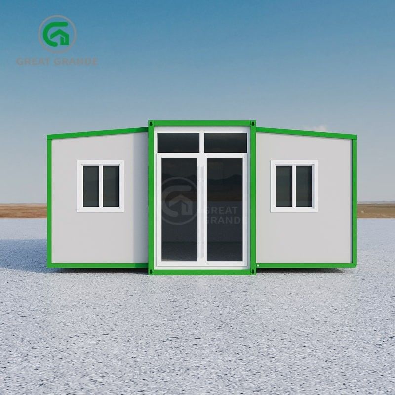Rumah Prefab Fleksibel yang Dapat Diekskresikan dengan Kerangka Struktur Baja dan Panel Sandwich Komposit Dinding Luar