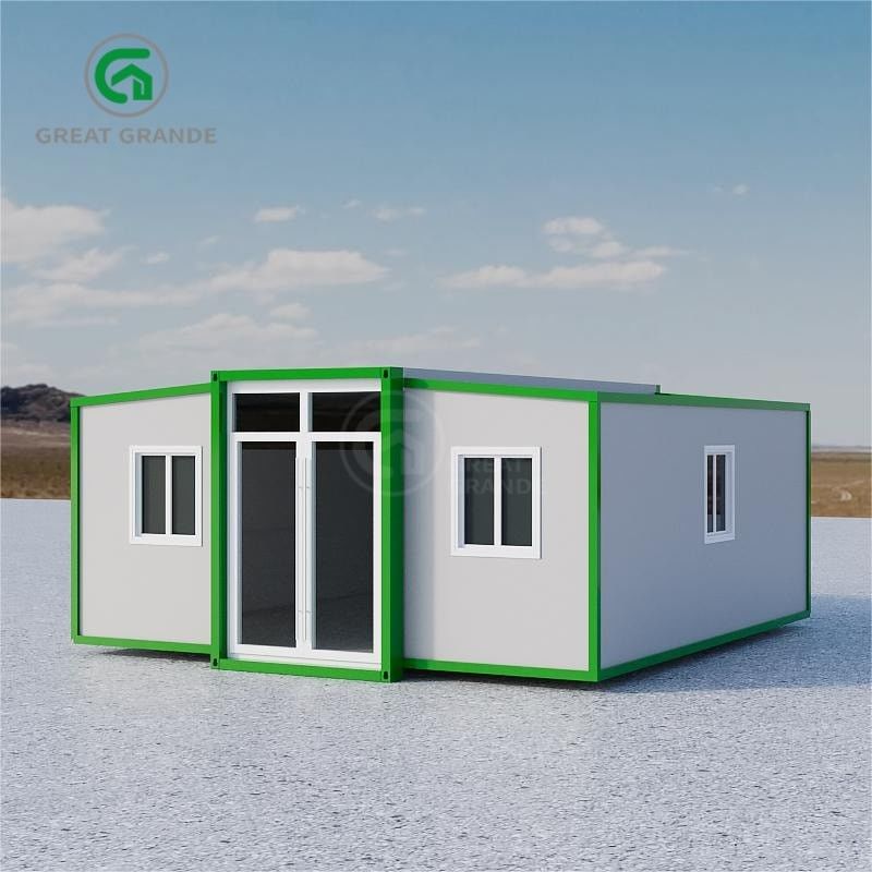 Rumah Prefab Fleksibel yang Dapat Diekskresikan dengan Kerangka Struktur Baja dan Panel Sandwich Komposit Dinding Luar