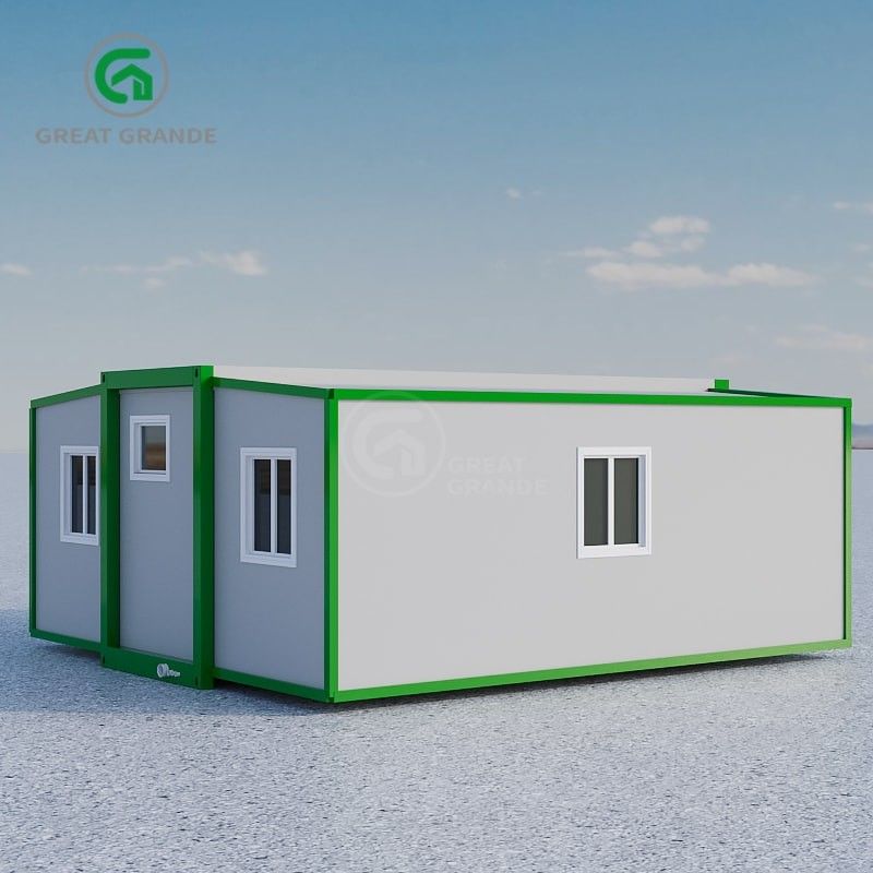 Rumah Prefab Fleksibel yang Dapat Diekskresikan dengan Kerangka Struktur Baja dan Panel Sandwich Komposit Dinding Luar
