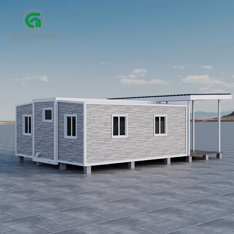 Rumah Prefab yang dapat diperluas dengan desain yang elegan dengan keuntungan utama dan eksterior yang dipersonalisasi