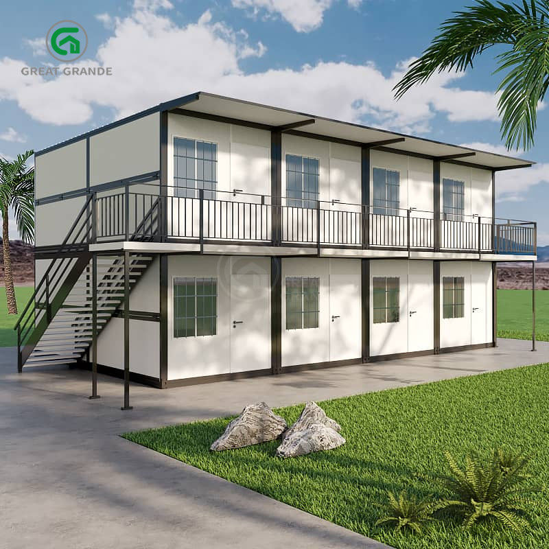 Rumah Prefab 20ft Lipat 2 Lantai Modern Pekerja Bangunan Kamar Tidur