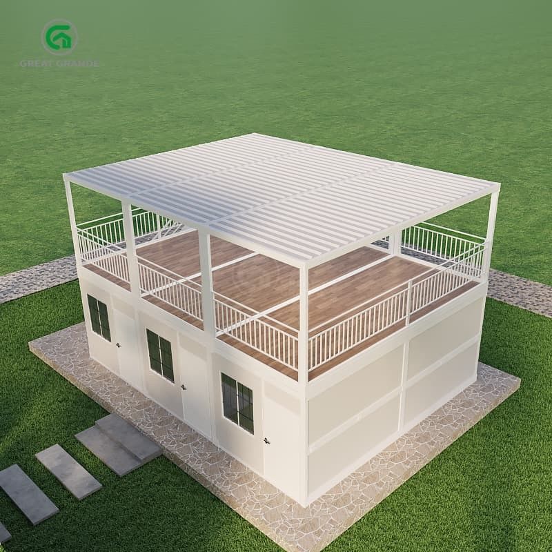 Kontainer Lipat Kerangka Baja tahan lama Rumah Solusi serbaguna untuk tempat penampungan bantuan bencana 2.0 KN/m2 Tekanan lantai