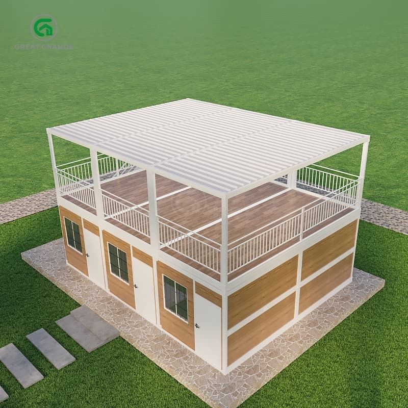 Tekanan lantai 2.0 KN/m2 Rumah Kontainer Portable dengan eksterior dan desain bebas yang dapat disesuaikan