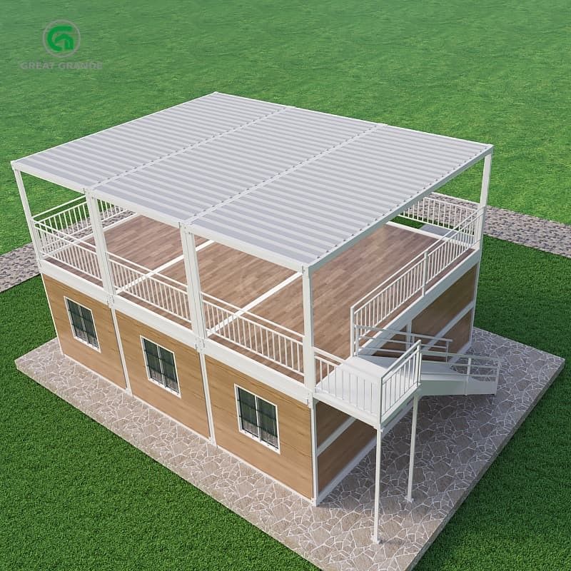 Tekanan lantai 2.0 KN/m2 Rumah Kontainer Portable dengan eksterior dan desain bebas yang dapat disesuaikan