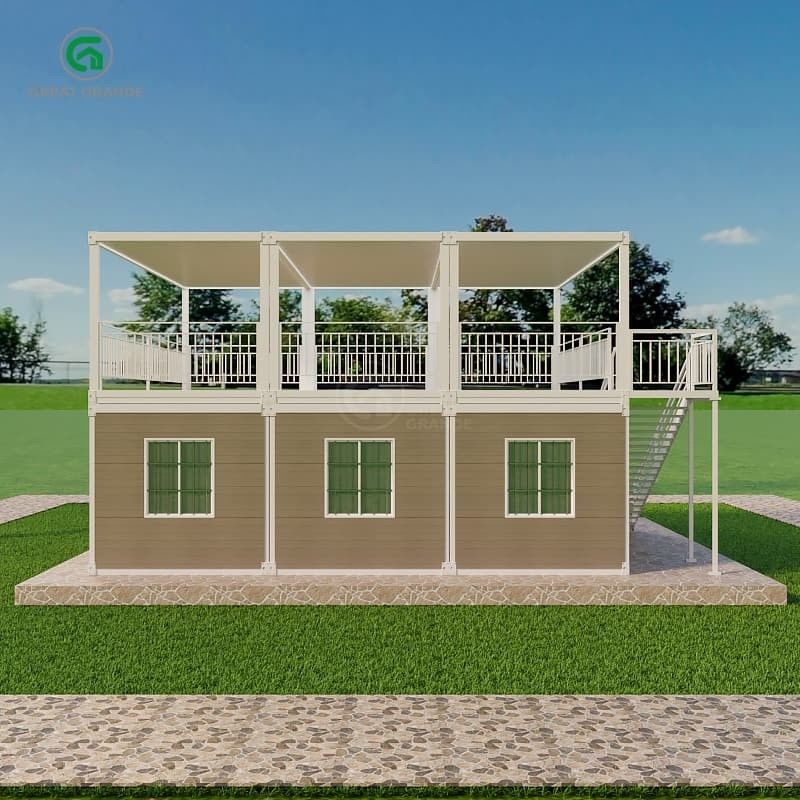 Tekanan Lantai 2.0 KN/m2 Rumah Kontainer Portable Dengan Kebebasan Desain Luar yang Dapat Dikustomisasi