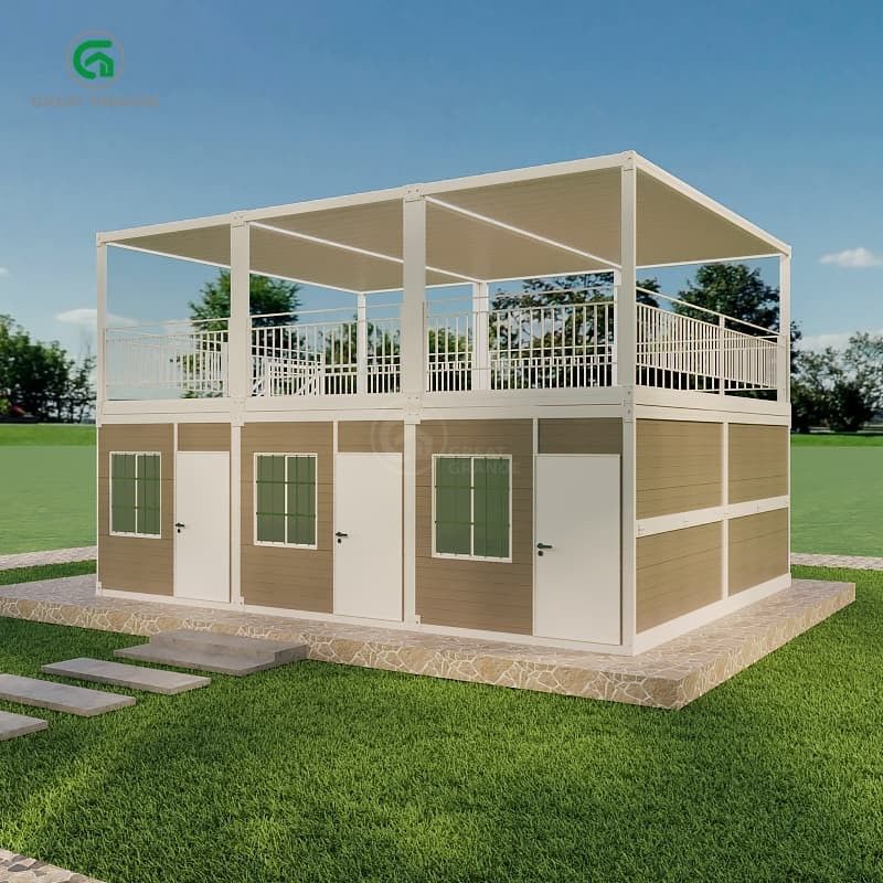 Tekanan Lantai 2.0 KN/m2 Rumah Kontainer Portable Dengan Kebebasan Desain Luar yang Dapat Dikustomisasi