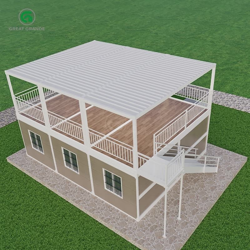 Tekanan Lantai 2.0 KN/m2 Rumah Kontainer Portable Dengan Kebebasan Desain Luar yang Dapat Dikustomisasi