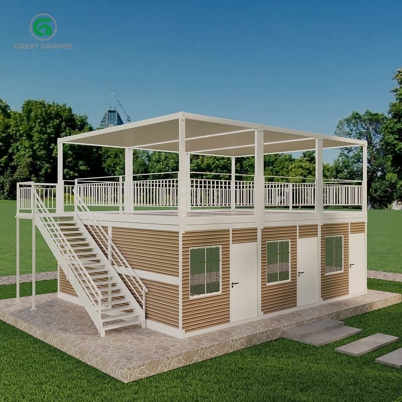 rumah kontainer lipat dengan tekanan lantai presisi tinggi 2.0 KN/m2 Sistem pipa toilet/baskom cuci/dus